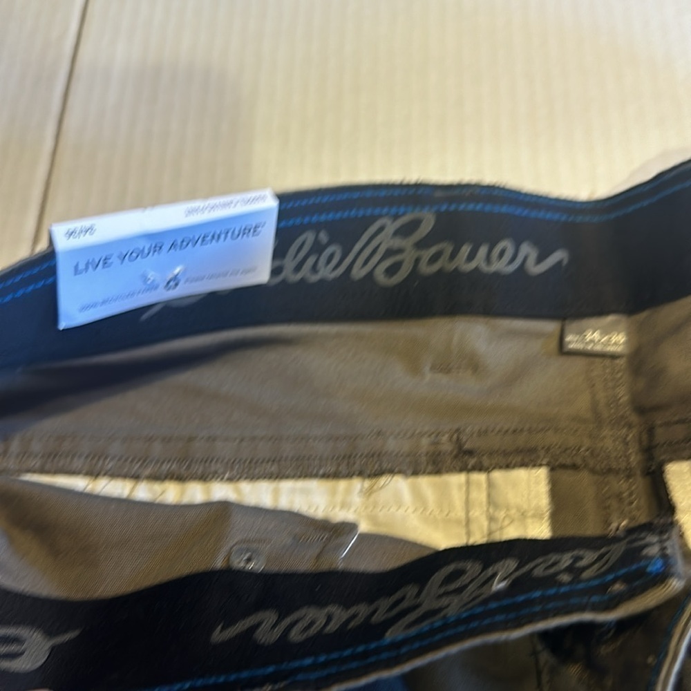 NWT Eddie Bauer brown Rappel Canvas Pant teak slim fit zipper side pocke… - Picture 8 of 11